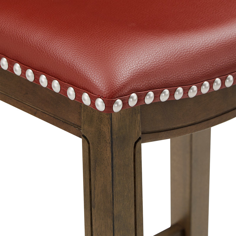 Tabouret Zackery, Rouge, Tabouret de comptoir (siège d'une hauteur de 24 p