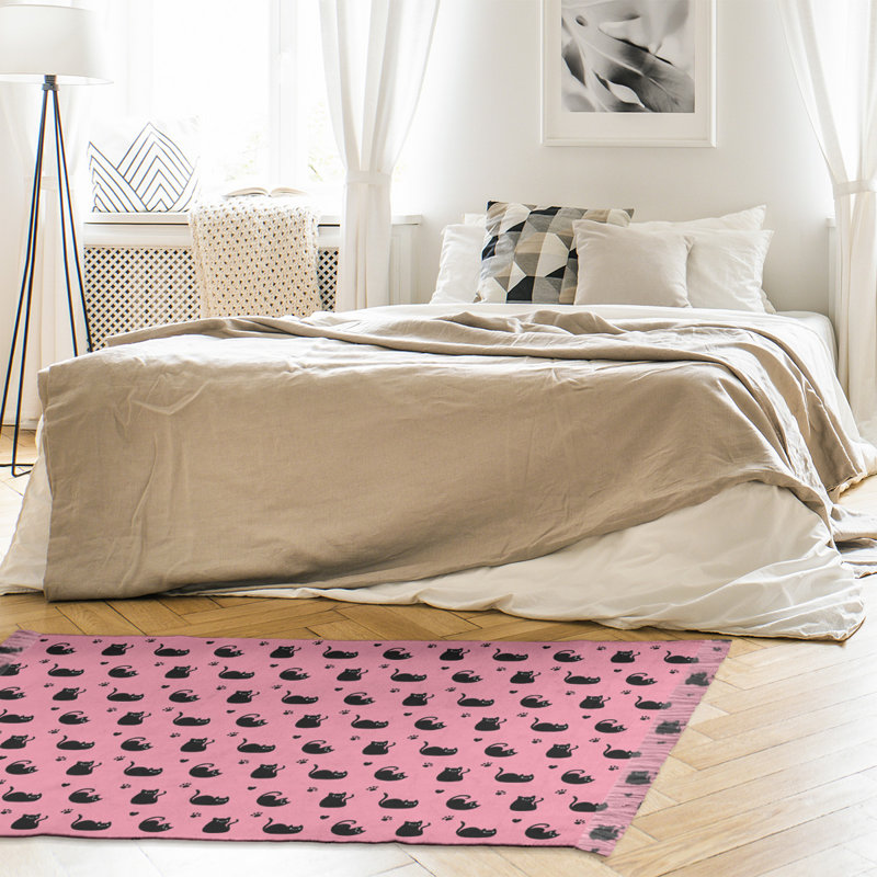 Tapis rose à motif de chat Mcguigan, Non