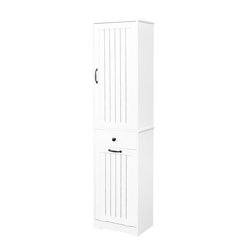 White Laundry Cabinet With Practical Storage Solutions For Daily Use Design And Compartment