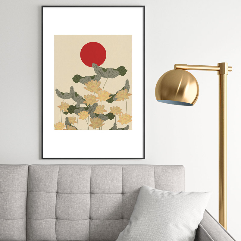 " Red Sunset Japan ", Black, 36" H x 24" W