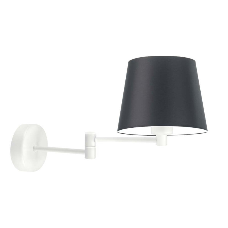 Ayannia Steel Armed Sconce, White, Black