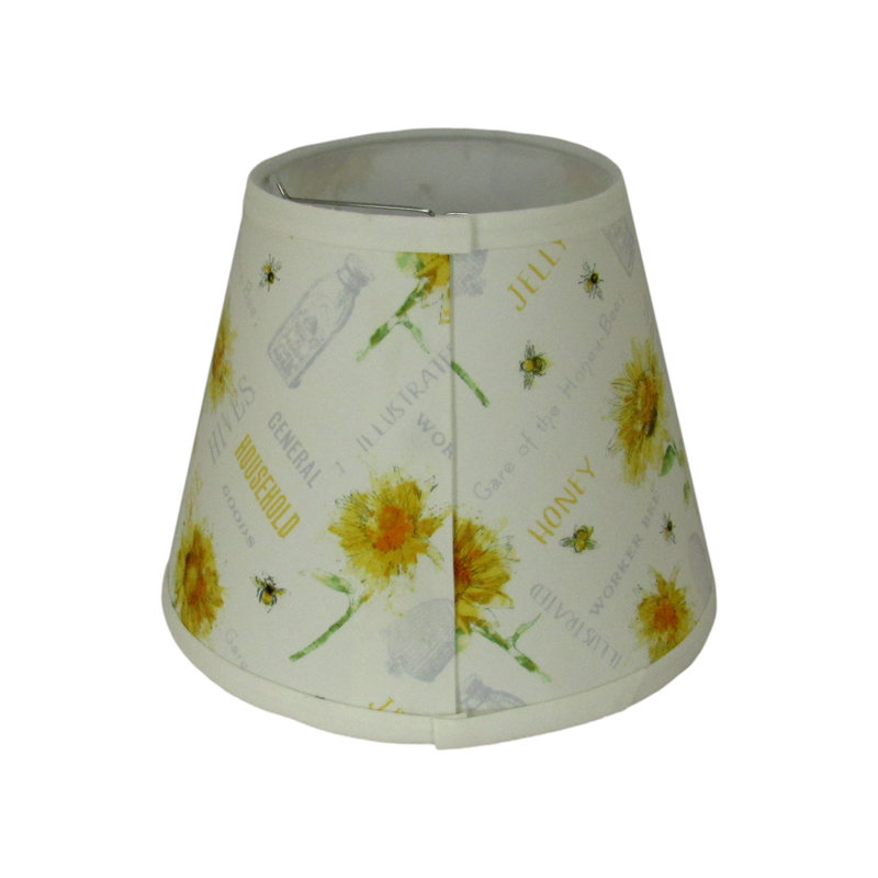 Abat-jour abeille et tournesol à pince - Décor maison de campagne, H 7 po x l 8 po x P 8 po