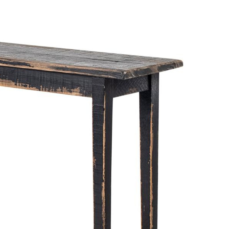 Console Duro avec tablette ouverte, bois récupéré, Noir antique