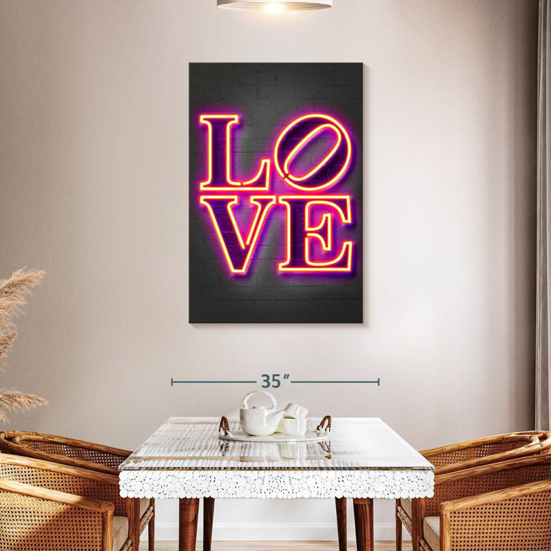 Kema Love In Neon Wall Sign, 45" H x 30" W