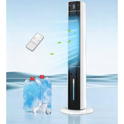 Evaporative Air Cooler with Remote, 3-in-1 Oscillating Tower Cooling Fan, White