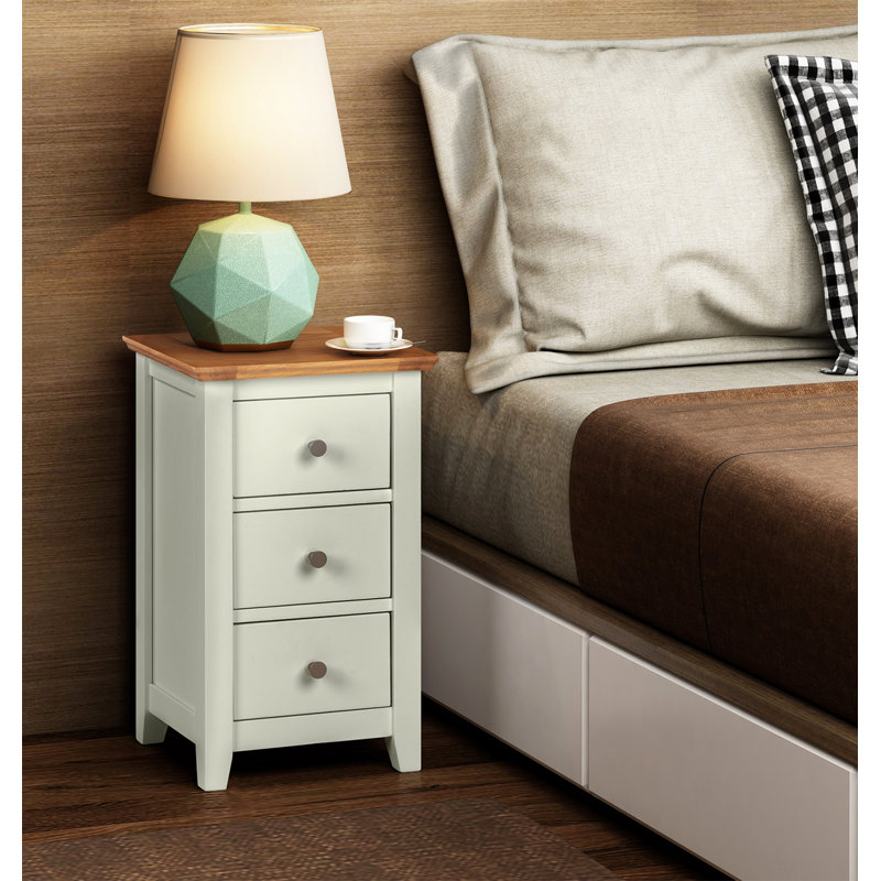 Eleanor Bedside Table, White/Natural
