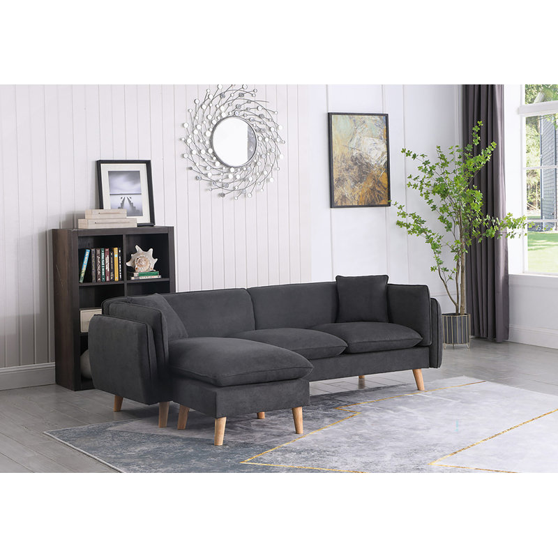 Canapé modulaire en tissu gris foncé Brayden