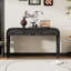 Curved Retro Entryway Console Table with 2 Drawers, Open Base Accent Table with Fluted Detail for Living Room & Dining Room-1682722631