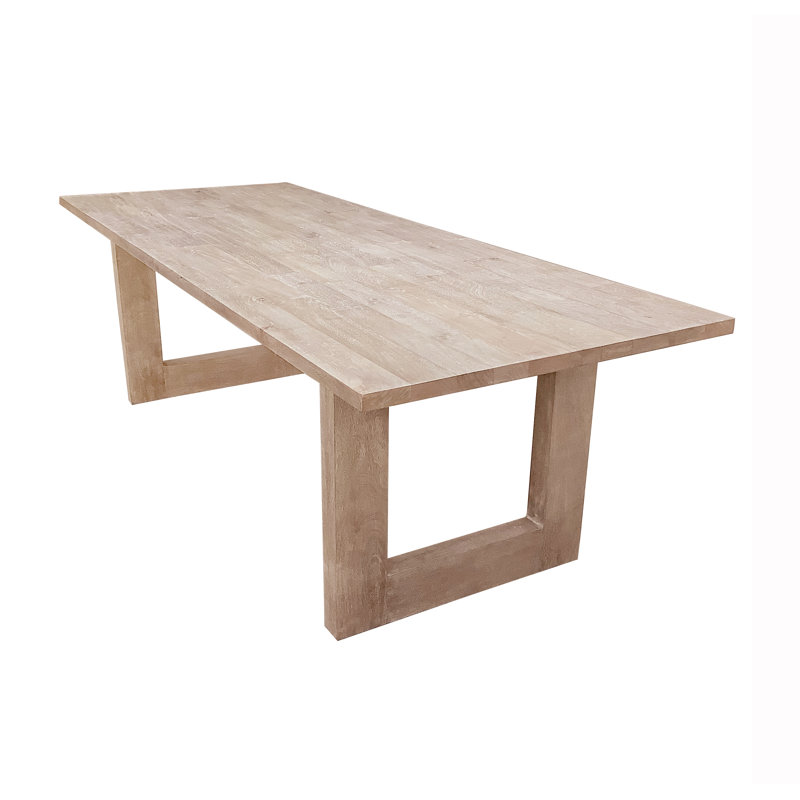 Table de salle à manger en bois massif 95 po Mango, New White Wash