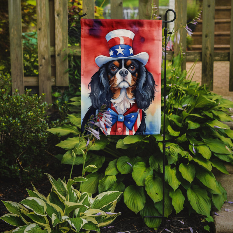 Drapeau patriotique du jardin américain, Black/Red Cavalier Spaniel