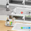 Porte-éponge pour évier de cuisine, support d'évier avec porte-brosse haute, séparateur d'organisateur de vaisselle en acier inoxydable 304 antirouille Organzier, rangement pour distributeur de savon (blanc)