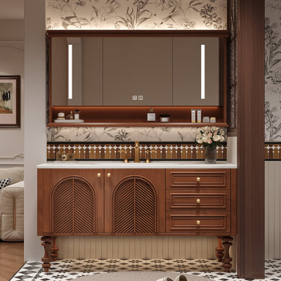Retro medieval style bathroom cabinet