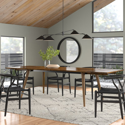 Hines Extendable Walnut Solid Wood Dining Table