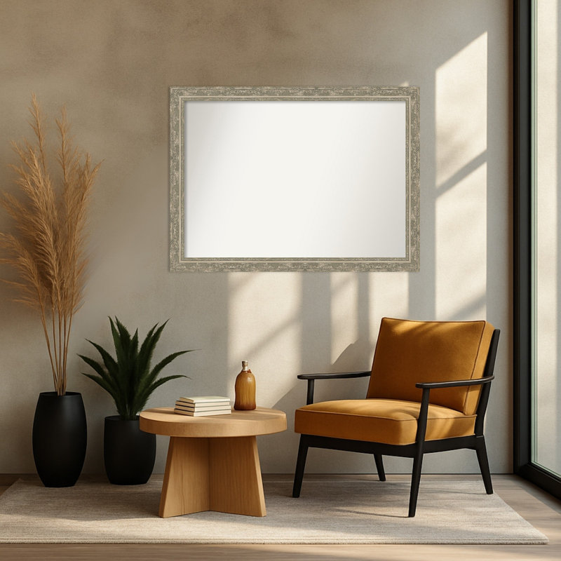 Miroir mural Filigree, Argent argent, 31,5 po x 42,5 po