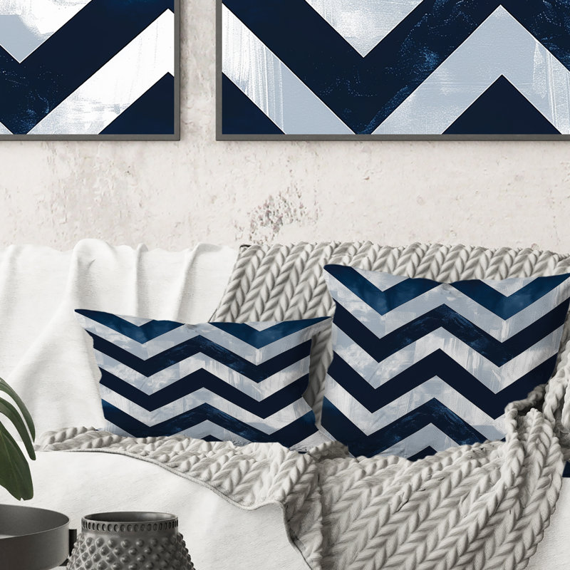 Coussin lombaire transitionnel Blue Chevron Glam II