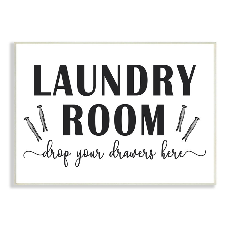 Laundry Room, H 15 po x l 10 po, Plaque de bois