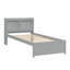 Lit simple en bois de pin avec gigogne moderne et peu encombrant, gris