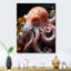 Coral Octopus Lunar Reflections - Décoration murale poulpe / calmar en métal-1949655968