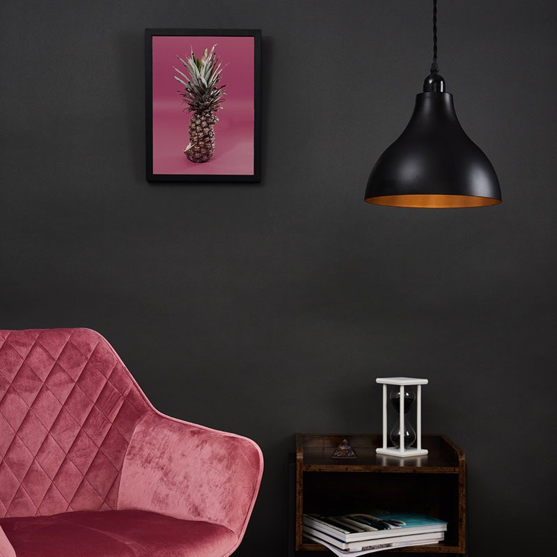 18cm H Metal Cone Lamp Shade ( Screw On ) in Black