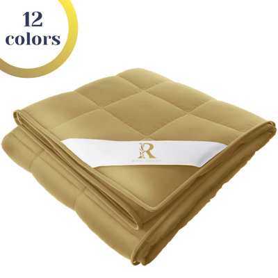 Couverture lestée Royal Therapie - Couvertures épaisses 100% coton avec perles de verre de qualité supérieure (80 po x 87 po 25 lb, cuir Texas), convient à deux personnes (~ 100 à 200 lb) - Utiliser sur un grand / très grand lit