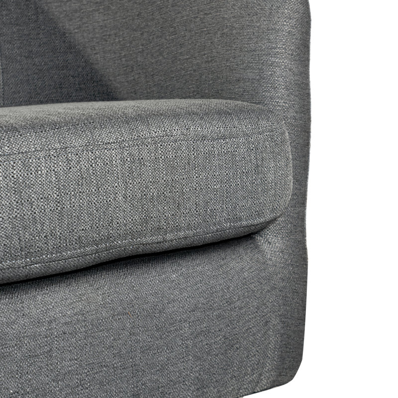Fauteuil d'appoint en tonneau Byran, Gris foncé