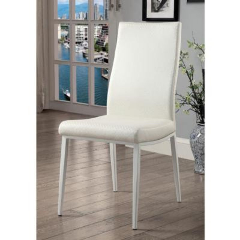 18.75'' H Faux Leather Upholstered Side Chair, White
