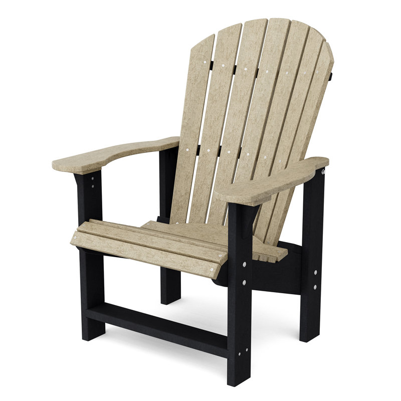 Heritage Outdoor Adirondack Chair, Weathered Wood/Black