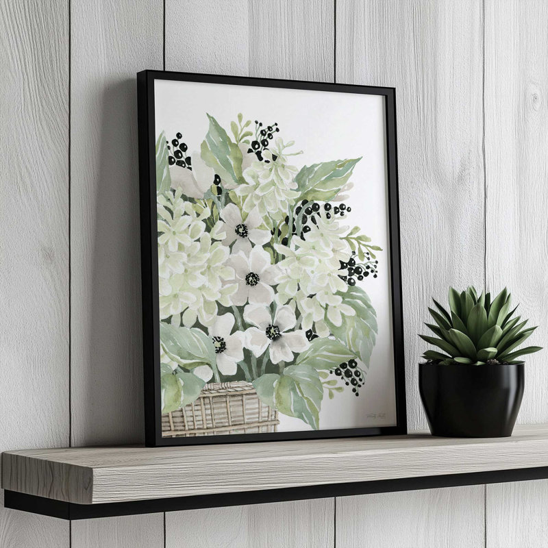 «Floral Wonder» par Cindy Jacobs, reproduction d'art, L 36 x H 48, Or, Impression encadrée