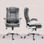 Chaise grise en microfibre avec accoudoirs rembourrés rabattables, siège réglable en hauteur, inclinable et dossier haut pivotant à 360 °, inclinable en hauteur, pivotant,