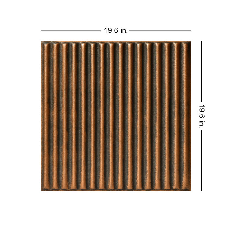 Carreau de plafond ondulé en polystyrène 1,6 pi x 1,6 pi, Bronze Antique