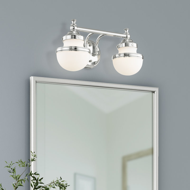 Éclairage pour salle de bain 2 lumières en chrome poli à intensité variable Aseret