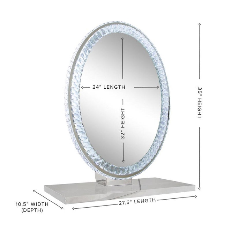 Miroir de coiffeuse ovale Premium Diamond Collection