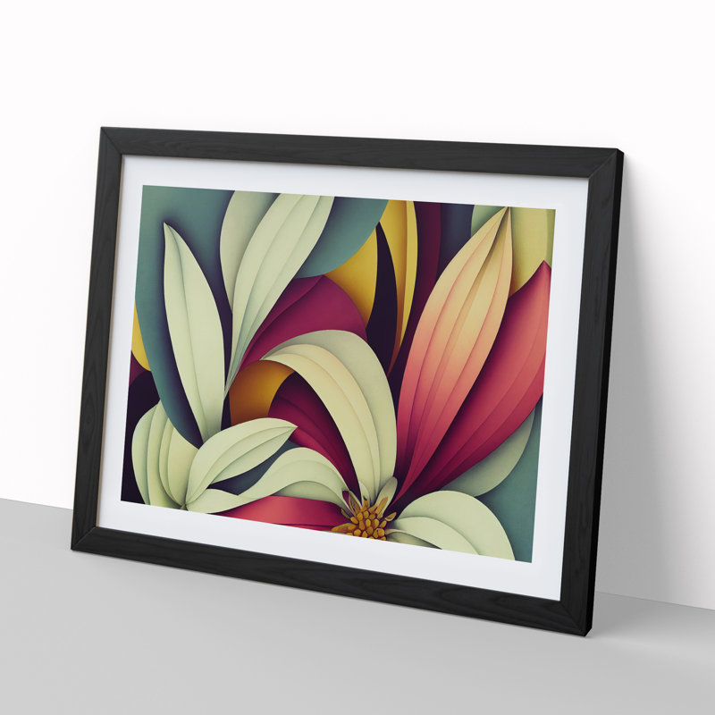 Delicious Flowers - Single Picture Frame Painting, 46cm H x 64cm W x 2cm D, Black