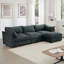 Canapé modulaire en L à 3 places, canapé 3 places avec 1 repose-pieds mobile, assise en T, confortable, large et profond, Chenille Gary-510121913