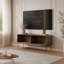 Unfinished TV Stand for TVs up to 65" with Fireplace Included-2003833946