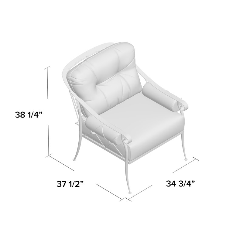 Chaise de patio Derby, Noir texturé, Toile Sunbrella® beige chiné