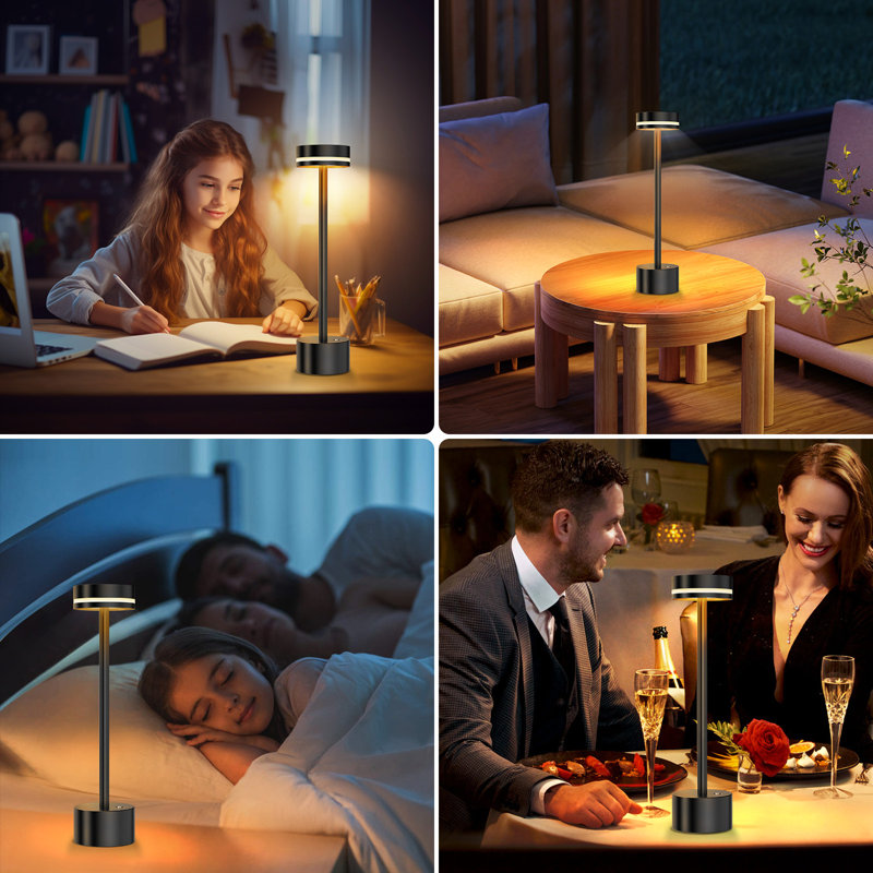 Metal USB Rechargeable Table Lamp Modern Table Lamp Set