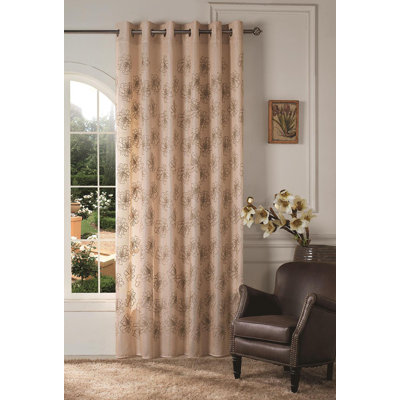 Panneau de rideau simple obscurcissant à motif floral avec œillets Jayden