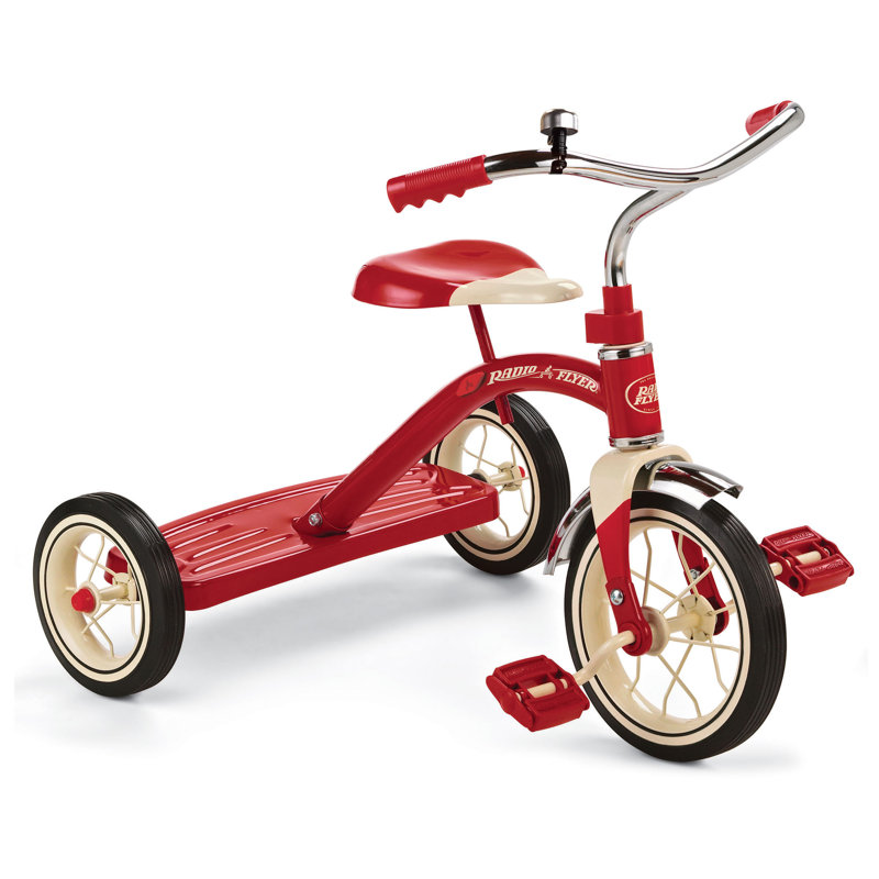 Radio Flyer 34GX Kids Classic Steel Framed Tricycle with Handlebar Bell, Red