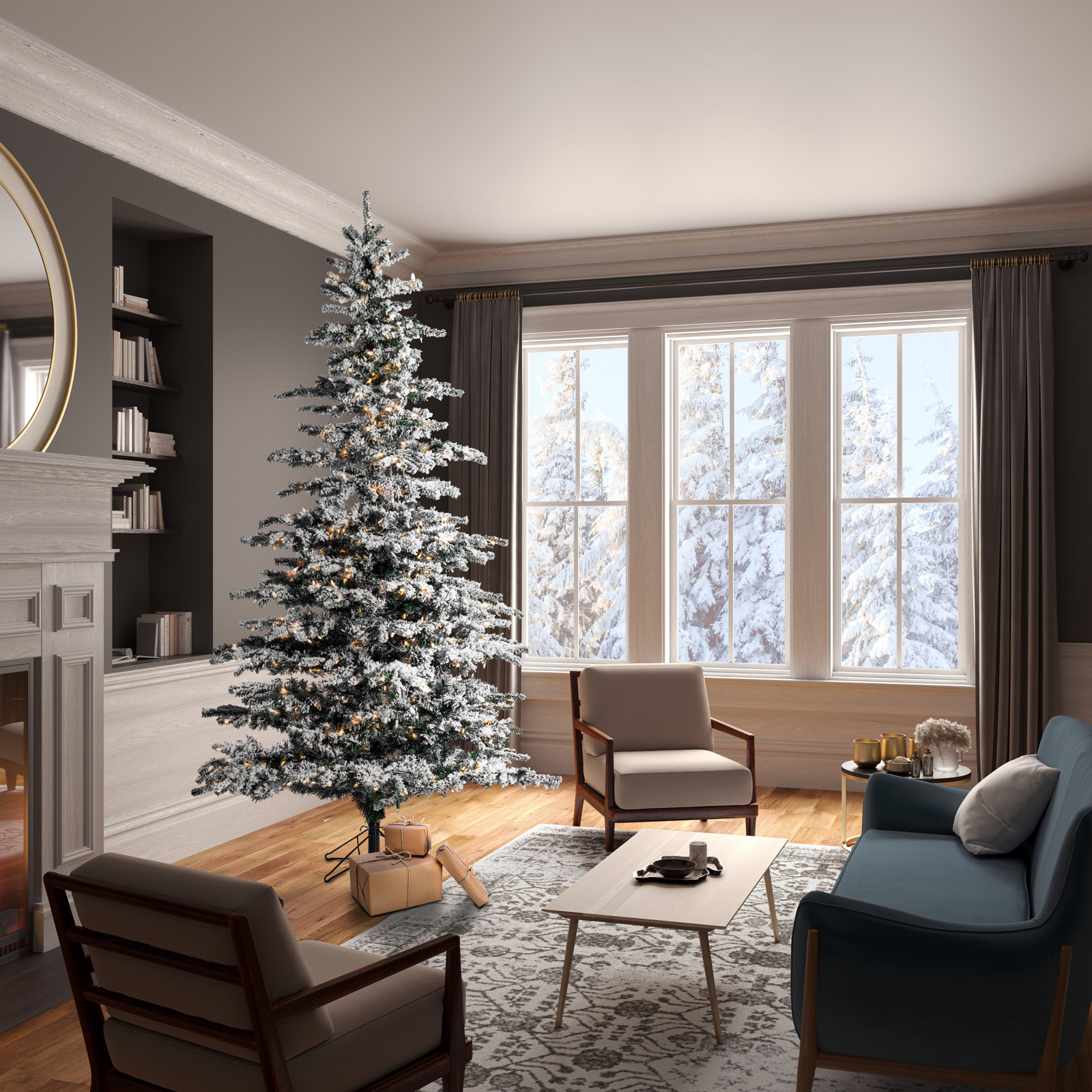 Hendricks Lighted Artificial Fir Christmas Tree, 120