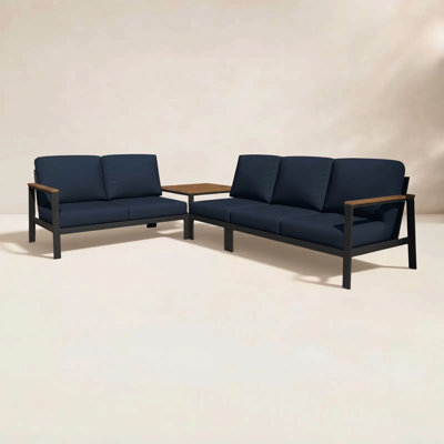 Townsend Outdoor 5 Person Sectional Seating Group With Sunbrella Cushions