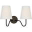 Lyndsie 11" Double Sconce with Linen Shades-1766116750