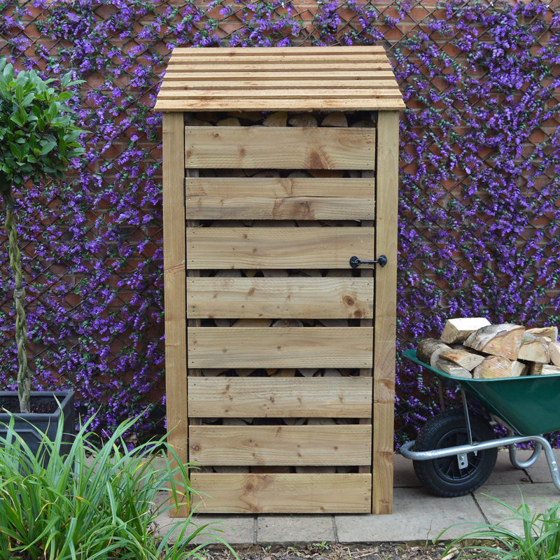 Stanardsville 89.5cm W x 80cm D Solid Wood Log Store, Rustic Brown