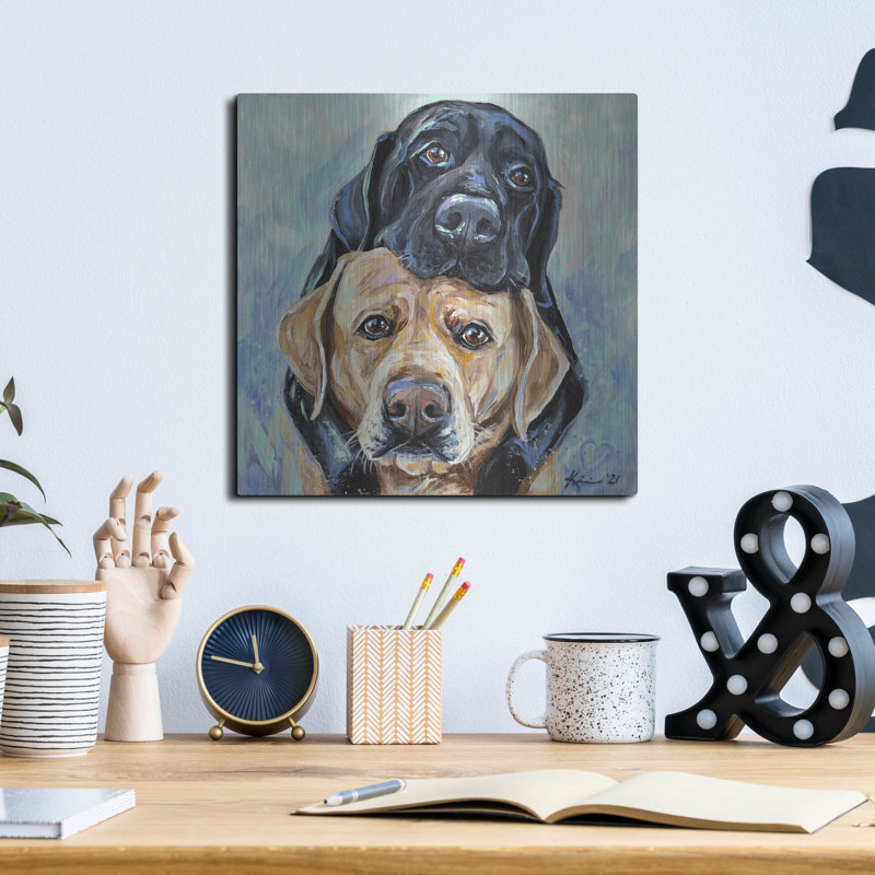 Art mural en métal Red Barrel Studio® «Must Love Dogs Labs» par Lindsay Kivi, H 12 po x l 12 po