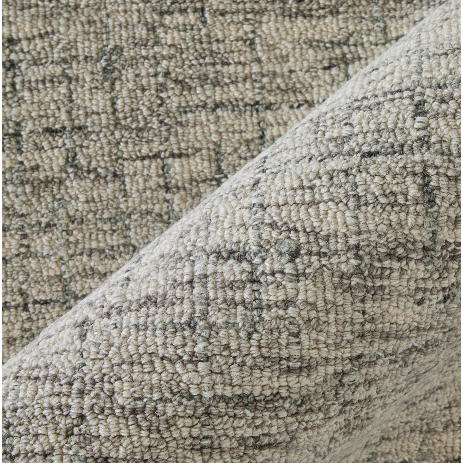 Hodges Gray Taupe Beige Hand-Tufted Striped Wool Rug, Rectangle 9' x 12'