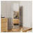 360° Rotating Full Length Mirror with Coat Rack - 66" Solid Wood Floor Mirror with Storage Hooks for Bedroom Living Room Cloakroom, Natural Wood