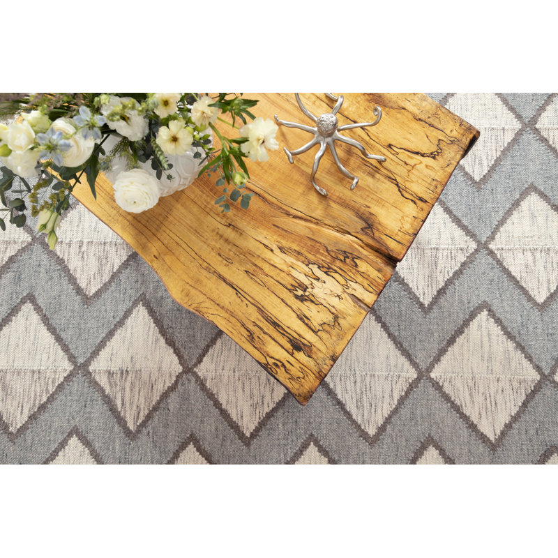 Textures Wool Geometric Area Rug in Gray, Rectangle 8' x 10'