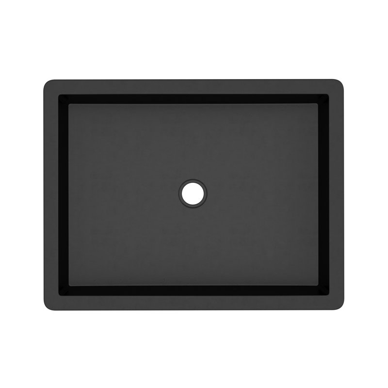 Nipomo Stone Handmade Rectangular Undermount Bathroom Sink, Charcoal