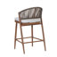 Tabourets de comptoir d'extérieur en aluminium à hauteur d'assise de 26 po avec dossier en forme de feston en rotin PE-130493853