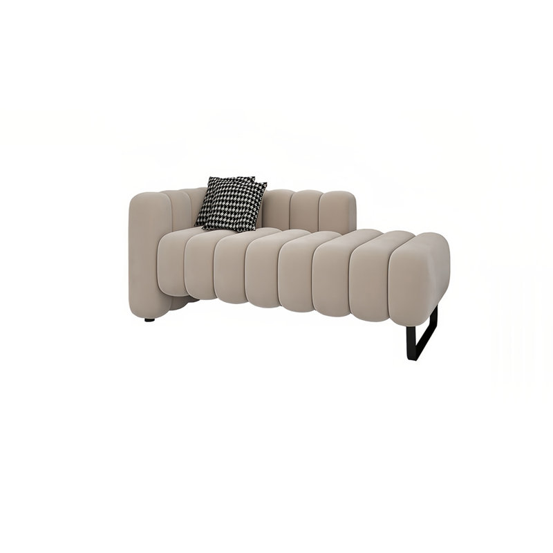 Banc rembourré en tissu, H 26,77 po x l 62,99 po x P 27,55 po